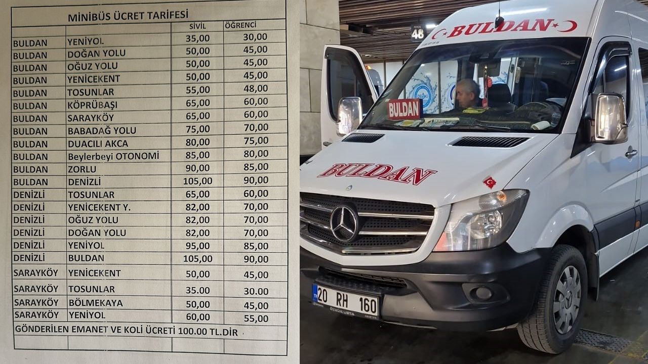 MİNİBÜS ÜCRETLERİ GÜNCELLENDİ